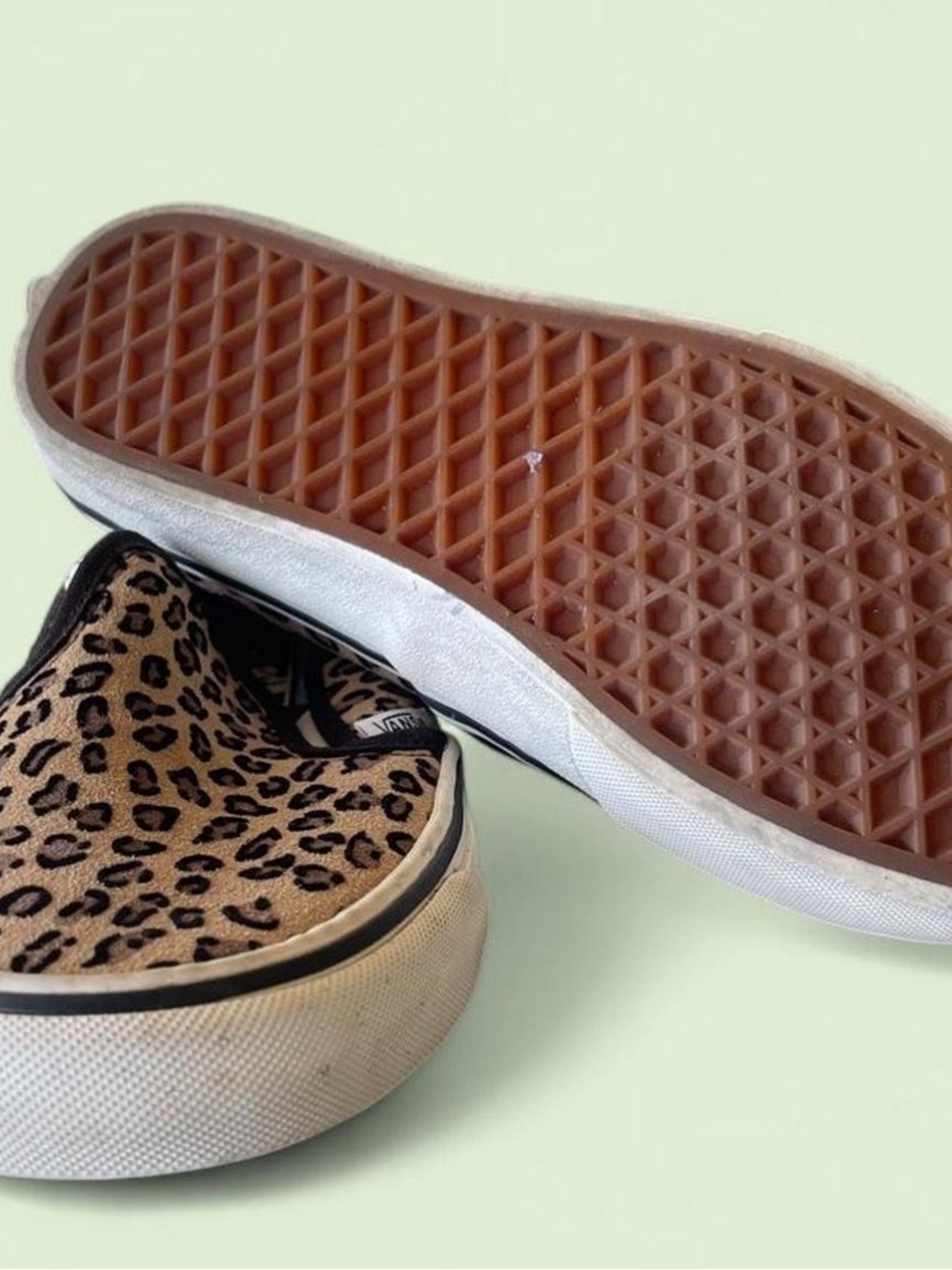 Vans Woman’s Slip-On Sneakers in Leopard Print - Black & Tan - Picture 3 of 6